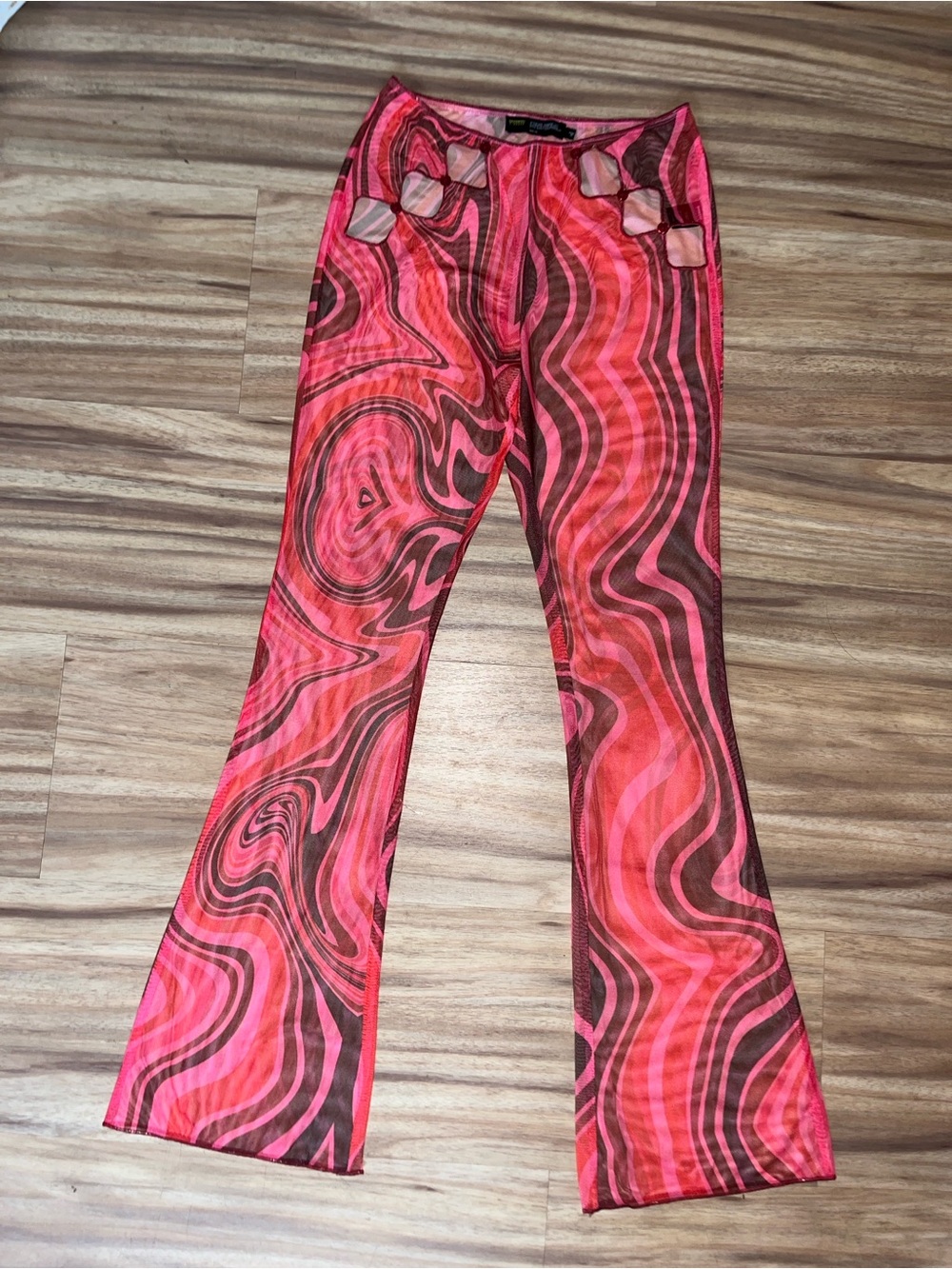 Finesse mesh flared pants